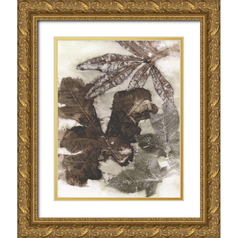 Oak Leaves Gold Ornate Wood Framed Art Print with Double Matting by Phillips, Kathryn