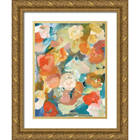 Country Flowers I Gold Ornate Wood Framed Art Print with Double Matting by Fuchs, Jodi