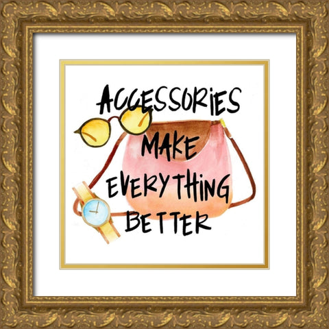 Necessary Accessory II Gold Ornate Wood Framed Art Print with Double Matting by Moore, Regina
