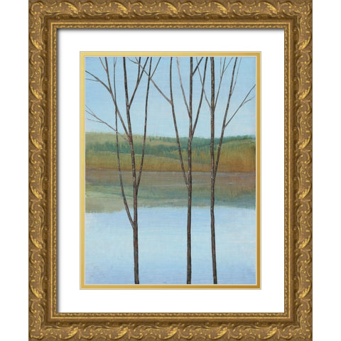 Between Water I Gold Ornate Wood Framed Art Print with Double Matting by OToole, Tim