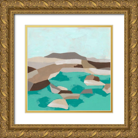 Geometric Shoals I Gold Ornate Wood Framed Art Print with Double Matting by Vess, June Erica