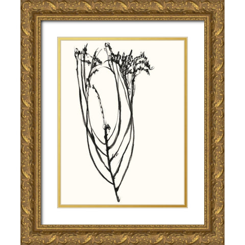 Naive Flower Sketch I Gold Ornate Wood Framed Art Print with Double Matting by Goldberger, Jennifer