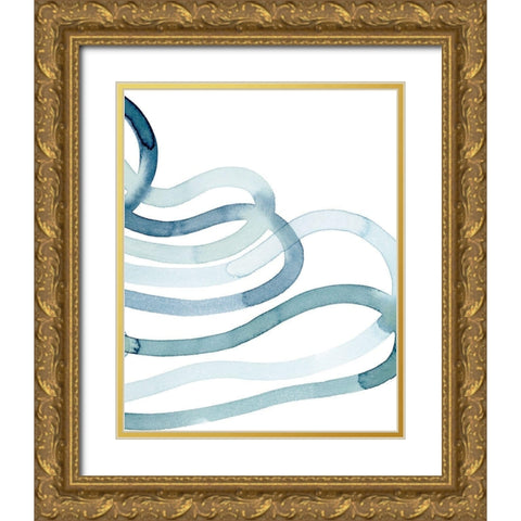 Lazuli IV Gold Ornate Wood Framed Art Print with Double Matting by Popp, Grace