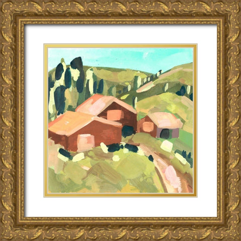 Harvest Valley II Gold Ornate Wood Framed Art Print with Double Matting by Wang, Melissa
