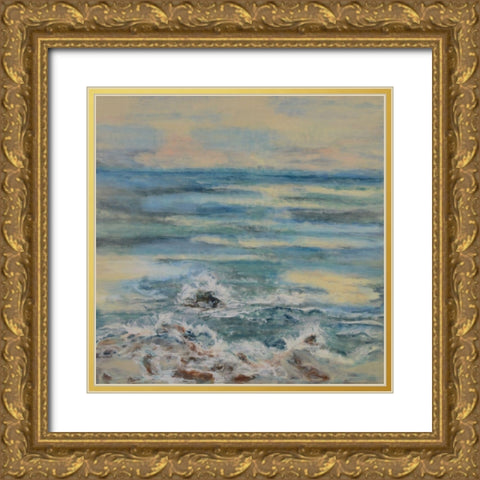Beyond the Restless Sea Gold Ornate Wood Framed Art Print with Double Matting by Shanti, Shima