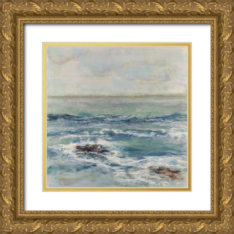 Tidewater Gold Ornate Wood Framed Art Print with Double Matting by Shanti, Shima