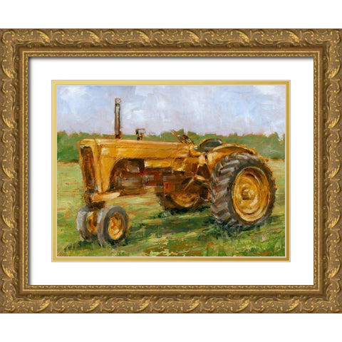 Rustic Tractors IV Gold Ornate Wood Framed Art Print with Double Matting by Harper, Ethan
