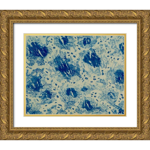 Textures in Blue VI Gold Ornate Wood Framed Art Print with Double Matting by Baxter Mill Archive