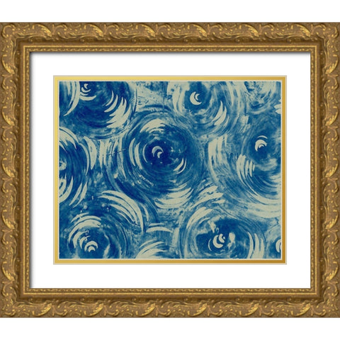 Textures in Blue VIII Gold Ornate Wood Framed Art Print with Double Matting by Baxter Mill Archive