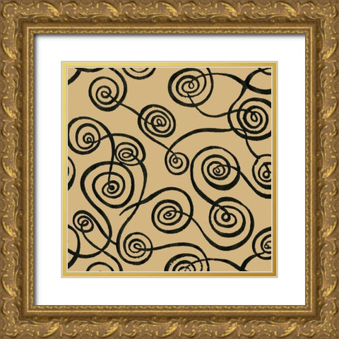 Graphic Design IX Gold Ornate Wood Framed Art Print with Double Matting by Baxter Mill Archive