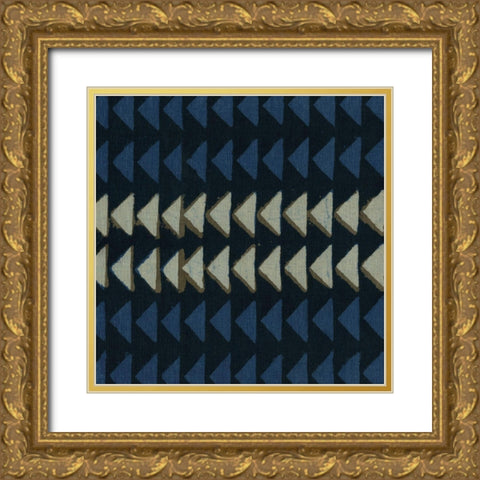 Indigo Geometrics I Gold Ornate Wood Framed Art Print with Double Matting by Baxter Mill Archive