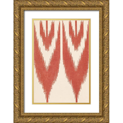 Flame Stitch Motif I Gold Ornate Wood Framed Art Print with Double Matting by Baxter Mill Archive