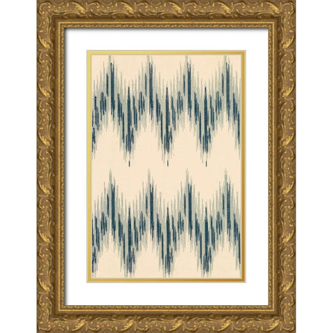 Flame Stitch Motif II Gold Ornate Wood Framed Art Print with Double Matting by Baxter Mill Archive