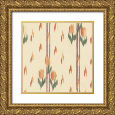 Flame Stitch Motif III Gold Ornate Wood Framed Art Print with Double Matting by Baxter Mill Archive