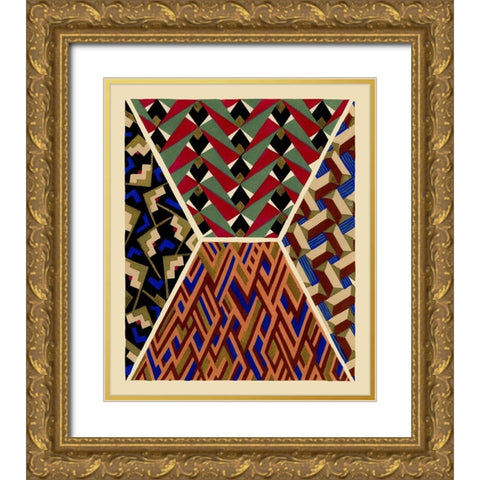 Art Deco Designs IV Gold Ornate Wood Framed Art Print with Double Matting by Baxter Mill Archive