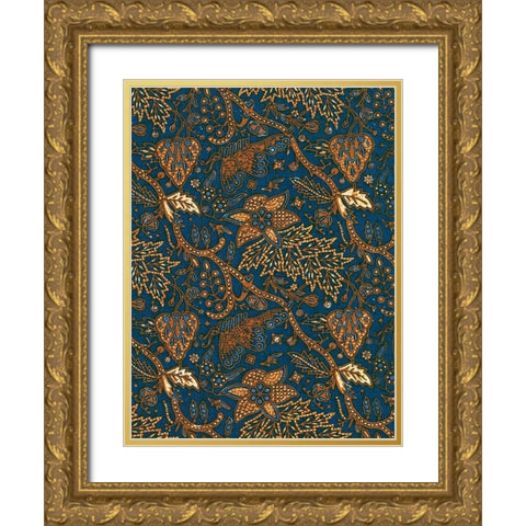 Indonesian Batik II Gold Ornate Wood Framed Art Print with Double Matting by Baxter Mill Archive