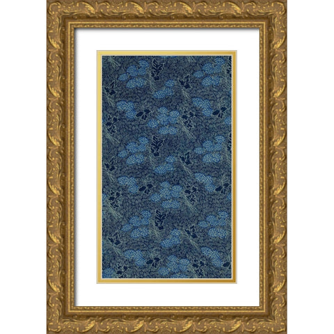 Indonesian Batik V Gold Ornate Wood Framed Art Print with Double Matting by Baxter Mill Archive