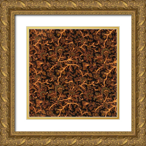 Indonesian Batik VII Gold Ornate Wood Framed Art Print with Double Matting by Baxter Mill Archive
