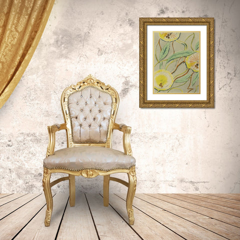 Delicate Deco Pattern I Gold Ornate Wood Framed Art Print with Double Matting by Baxter Mill Archive