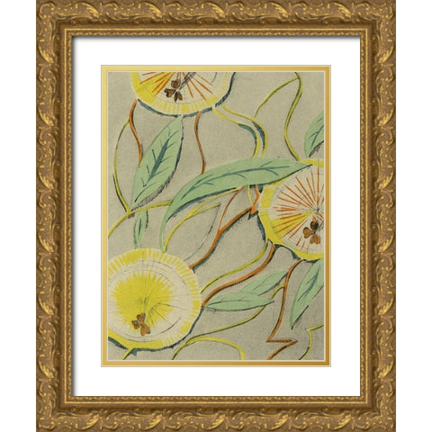 Delicate Deco Pattern I Gold Ornate Wood Framed Art Print with Double Matting by Baxter Mill Archive