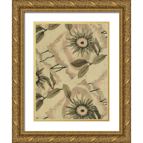 Delicate Deco Pattern III Gold Ornate Wood Framed Art Print with Double Matting by Baxter Mill Archive