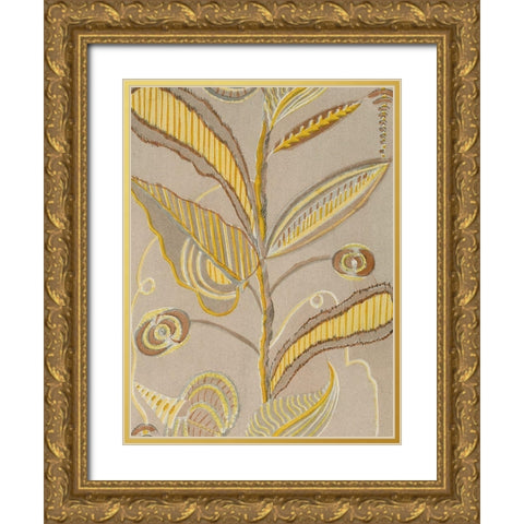 Delicate Deco Pattern IV Gold Ornate Wood Framed Art Print with Double Matting by Baxter Mill Archive