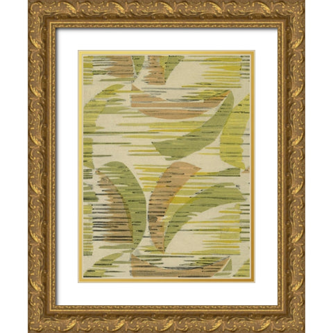 Delicate Deco Pattern VII Gold Ornate Wood Framed Art Print with Double Matting by Baxter Mill Archive