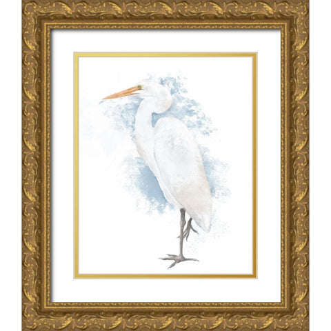 Coastal Heron I Gold Ornate Wood Framed Art Print with Double Matting by Reynolds, Jade