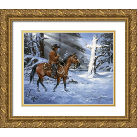 Silent Night, Holy Night Gold Ornate Wood Framed Art Print with Double Matting by Sorenson, Jack