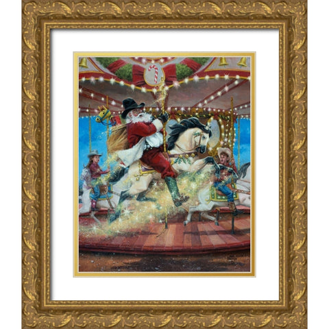 Merry Go Round Gold Ornate Wood Framed Art Print with Double Matting by Sorenson, Jack