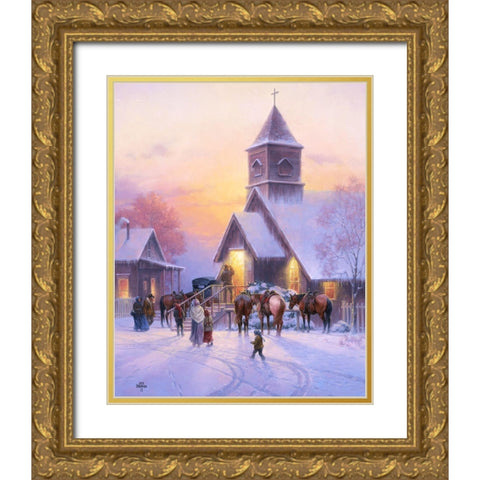 Sunday Service Gold Ornate Wood Framed Art Print with Double Matting by Sorenson, Jack