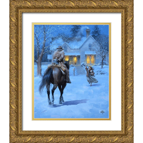 The Homecoming Gold Ornate Wood Framed Art Print with Double Matting by Sorenson, Jack