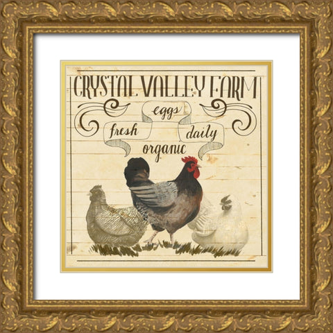 Animal Farm Collection II Gold Ornate Wood Framed Art Print with Double Matting by Popp, Grace