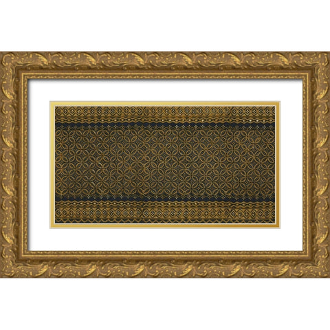 Ethnic Batik IV Gold Ornate Wood Framed Art Print with Double Matting by Baxter Mill Archive