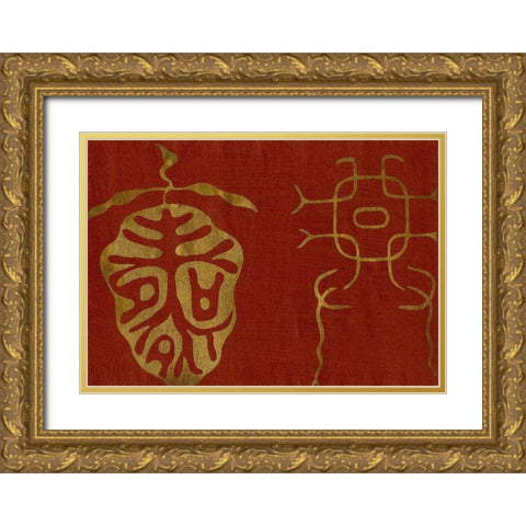 Japanese Symbols II Gold Ornate Wood Framed Art Print with Double Matting by Baxter Mill Archive