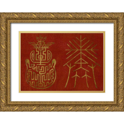 Japanese Symbols V Gold Ornate Wood Framed Art Print with Double Matting by Baxter Mill Archive