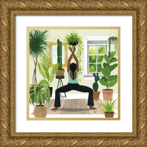 Indoor Asana II Gold Ornate Wood Framed Art Print with Double Matting by Popp, Grace