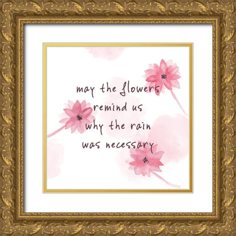 Summer Quote I Gold Ornate Wood Framed Art Print with Double Matting by Wang, Melissa