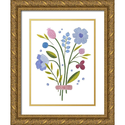 Blooming Again II Gold Ornate Wood Framed Art Print with Double Matting by Wang, Melissa