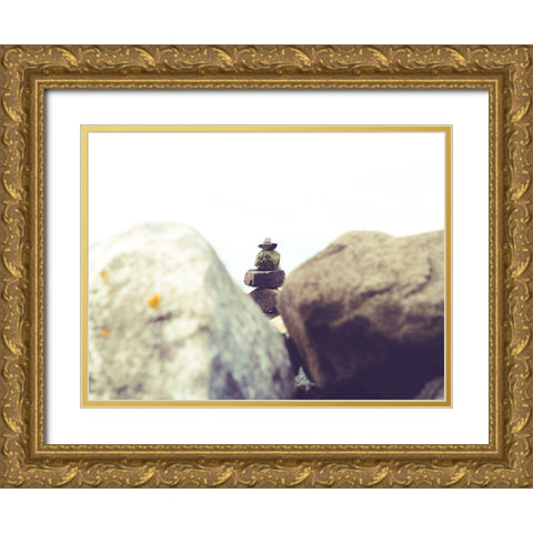 Bay Rocks I Gold Ornate Wood Framed Art Print with Double Matting by Quintero, Sonja