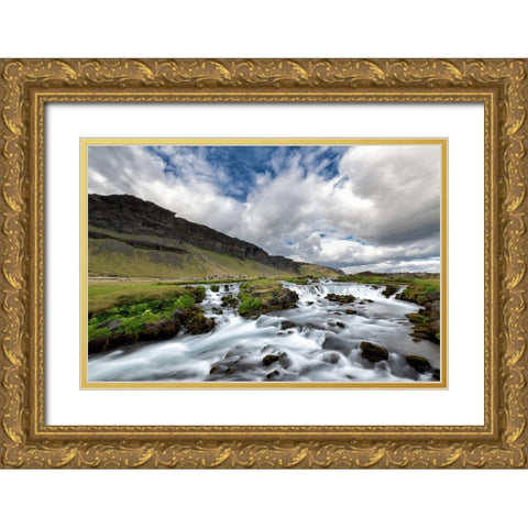 Water and Land III Gold Ornate Wood Framed Art Print with Double Matting by PHBurchett