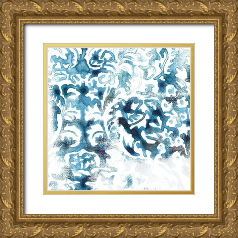 Blue Reverie I Gold Ornate Wood Framed Art Print with Double Matting by Vess, June Erica
