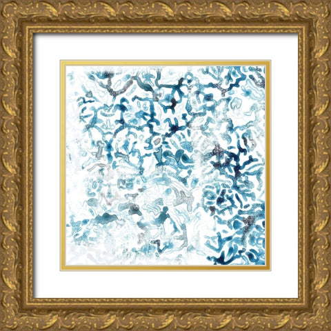 Blue Reverie III Gold Ornate Wood Framed Art Print with Double Matting by Vess, June Erica