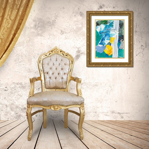 Reclaimed Collage I Gold Ornate Wood Framed Art Print with Double Matting by Moore, Regina
