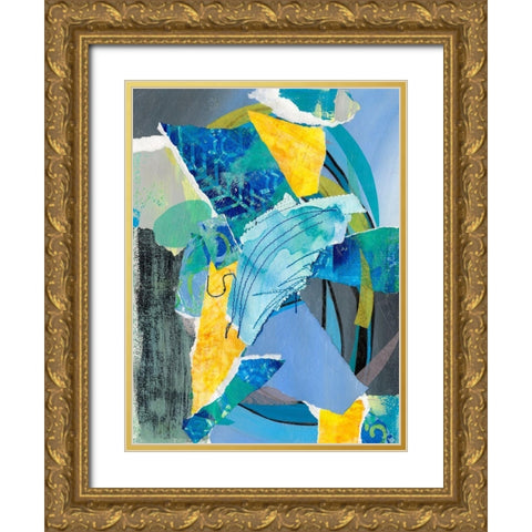 Reclaimed Collage II Gold Ornate Wood Framed Art Print with Double Matting by Moore, Regina