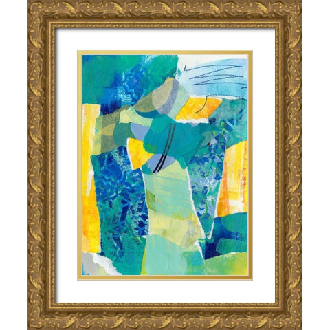 Reclaimed Collage IV Gold Ornate Wood Framed Art Print with Double Matting by Moore, Regina
