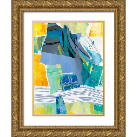 Reclaimed Collage V Gold Ornate Wood Framed Art Print with Double Matting by Moore, Regina