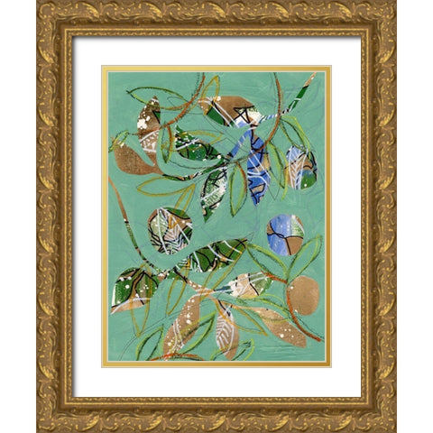 Nature on Sage I Gold Ornate Wood Framed Art Print with Double Matting by Moore, Regina