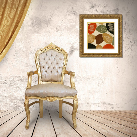 Ovoid Motif II Gold Ornate Wood Framed Art Print with Double Matting by Baxter Mill Archive