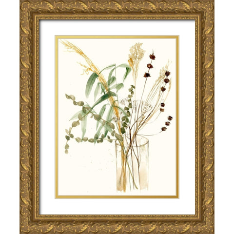 Composition in Vase I Gold Ornate Wood Framed Art Print with Double Matting by Goldberger, Jennifer